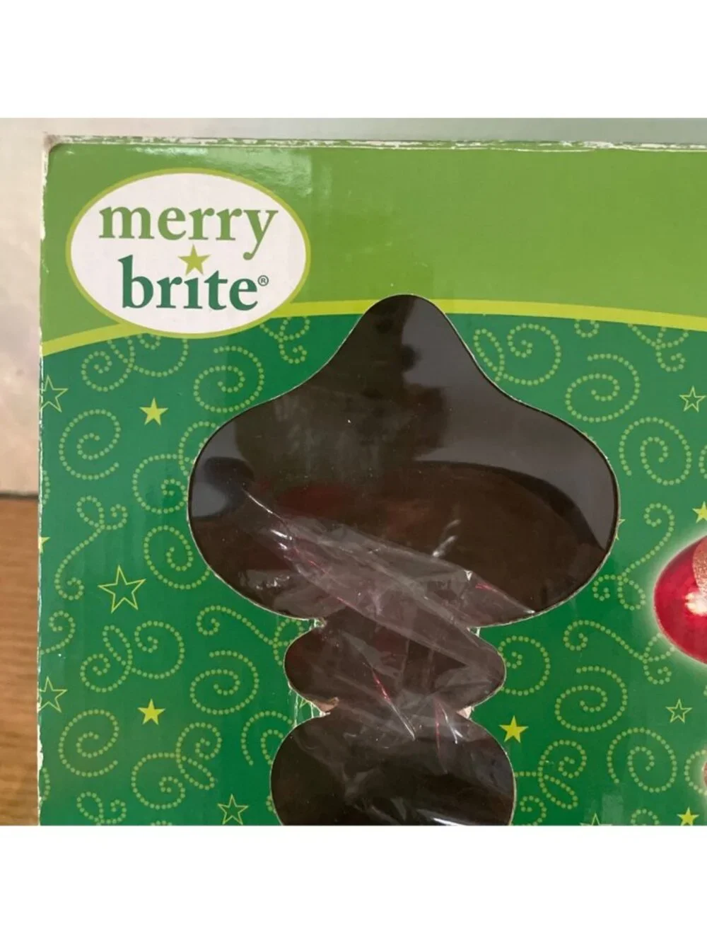 Merry Brite String Lighted Christmas Ornaments Multicolor Glitter Swirl 36 Inch